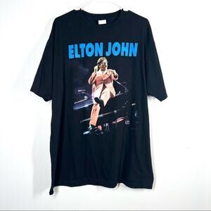 VINTAGE 1997 Elton John Tour Band Tee 90s Concert Black XL